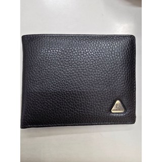 【男生牛皮短夾R字-黑色】#556