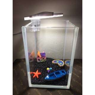 邦邦水族 小型超白套缸組（含水草夾燈）小型缸 魚缸 水草缸 鬥魚缸, 1個