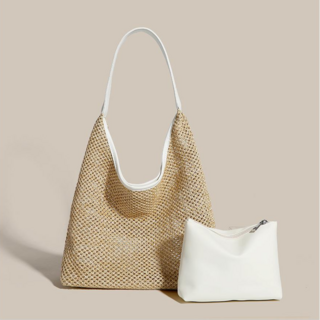 NY STYLE 여성 라탄 토트백 피크닉 여행 휴양지 크로스 숄더 데일리백