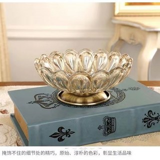 【台灣出貨】 歐式玻璃煙灰缸創意現代簡約家居客廳美式家用茶几餐廳裝飾品擺件, 1個, 049古銅色