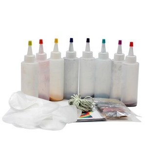 의류염색 천연염색 화방 옷염색 염료 고무 밴드 장갑 포함 타이 다이 DIY 키트 안전한 무독성 셔츠 원단 패션 염색 그래피티 용품, 없음, 2) Gold