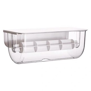 티지피 접착식 키친타올걸이 트레이 투명 심플함, 1개, 화이트