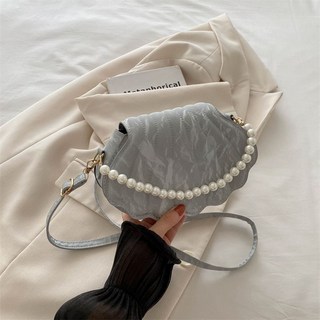 復古休閒貝殼包 女包 新款時尚潮流單肩包 晚宴包 上班通勤百搭腋下包 女生斜背包 側背包女 斜背包女 包包女, 銀色
