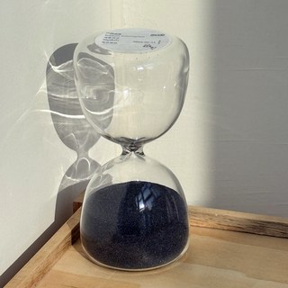 이케아 정품 컬러 모래시계 10분 에프테르텡카 장식용 인테리어 데스크테리어 책상꾸미기 유리 샌드 8분, 블랙