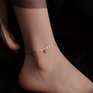 SUMMER韓 銀飾 925純銀 極簡約光珠腳鏈 純銀腳鏈 韓國銀飾 時尚百搭