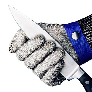 철장갑 육가공장갑 쇠그물장갑 A9등급 방검장갑, 2개, 블루