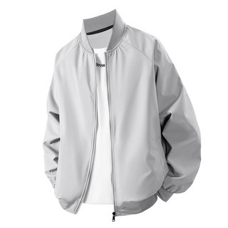 純色棒球服夾克男款春秋外套 休閒百搭防風夾克