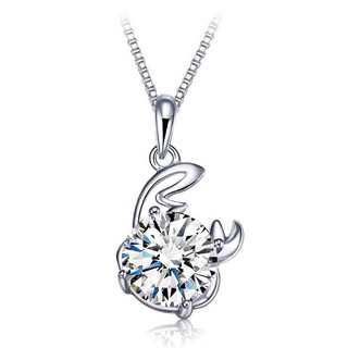 開運十二星座項鍊 S925純銀 韓版鎖骨鍊 白金項鍊 鋯石項鍊 星座鋯石吊墜 鑽石項鍊