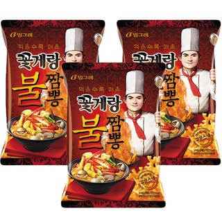 꽃게랑 불짬뽕맛, 70g, 3개