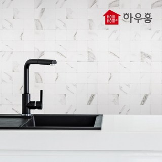 노루페인트 하우홈 타일블럭 시트지 빅 스퀘어, 화이트 마블 10개입