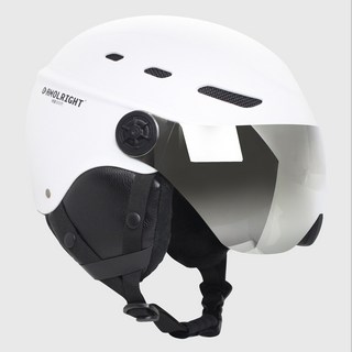 애몰라이트 AMH-06 스키 헬멧 일체형 고글 스노우 보드, 화이트, 1개