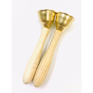 老羊樂器店 奧福樂器 帶把大碰鐘 碰鈴 打擊樂器 木柄碰鐘 道士鐘, 1個, 小號(一對)