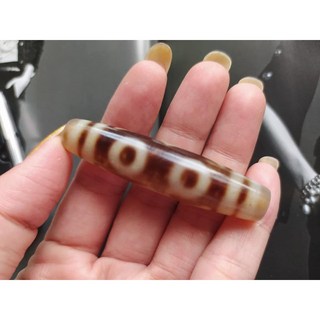 結緣西藏老天珠《風化鑲蝕白瑪瑙玉髓 3眼天珠 》DIY飾品, 1個