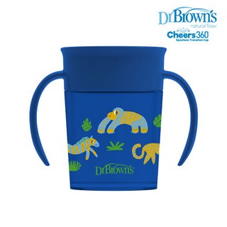 [닥터브라운]NEW 시그니처 흘림방지 360도 안전유아컵 1P(200ml/300ml), 5)200ml(손잡이형)_블루1P, 1개
