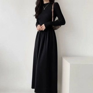 BuGeum 반목 골지 니트 루즈핏 롱원피스 가을 겨울