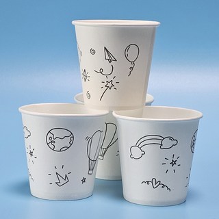 하늘담다 구름 별 종이컵 184ml 6.5온스 1000개 1박스, 1세트