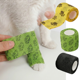 세틸라 강아지 산책 신발 자가 점착 붕대 미끄럼방지, 컬러3종, 1세트