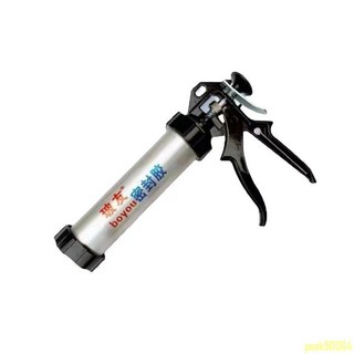 玻璃膠槍 【穩固推力】 密封膠槍 透明管 省力耐用 結構膠槍 軟硬包裝通用型 玻璃膠槍, 1個, 玻友加厚鋁桶膠槍【小號】