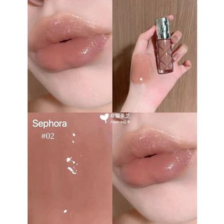 SEPHORA 唇釉唇蜜豐唇鏡面水光，打造水潤嘟嘟唇，多種時尚色號可選，輕盈不黏膩，持久保濕, 1個, #02 XXL Nude