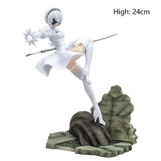 Yorha 그림 NieR Automata 2B No.2 Tpye B 애니메이션 피규어 디럭스 24cm PVC 모델 액션 입상 컬렉션 장식, 02 No Box