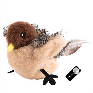 원격 제어 대화 형 고양이 장난감 비행 조류 날개가 퍼덕 거리는 날개 참새 장난감 생생한 지저귀는 시뮬레이션 새 고양이 장난감, 표시된 대로