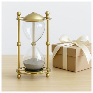 다온 모래시계 감성 인테리어 오브제 메탈프레임 타이머(30분) (골드실버)