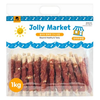 졸리마켓 강아지 대용량 육포, 오리우유껌, 1kg, 1개