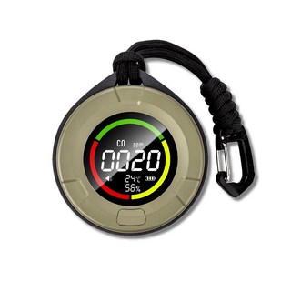迷你便攜一氧化碳檢測儀，高精度彩色螢幕顯示，溫度濕度監測，超標警報, 1個