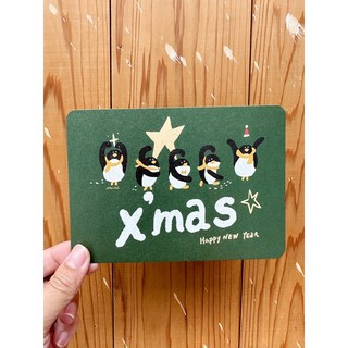 企鵝體操聖誕明信片 (2入) 簡約風聖誕卡片組，可愛企鵝造型，傳遞溫馨祝福，節慶送禮首選, 1個