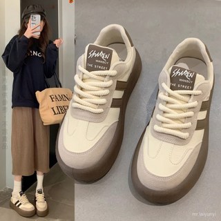 限時下殺 設計感德訓鞋女2024年早春新款鞋子厚底小白鞋休閒運動阿甘闆鞋潮輕便舒適耐磨耐穿VOX