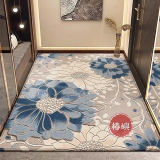 【椿嶼】輕奢入戶門地墊門墊進門玄關地毯新款高級感家用耐臟易打理地墊, 雪蓮,120x120cm, 1個