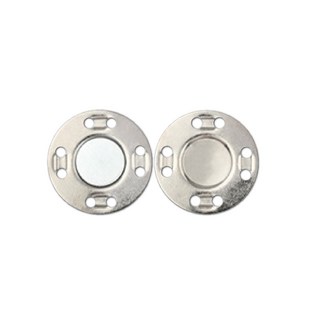 金屬隱形暗扣 包包釦 磁鐵子母扣 窗簾衣服磁力扣 手縫磁扣, 磁吸鈕扣 1對, 銀