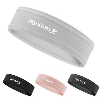 REXCHI 涼感冰絲髮帶 居家休閒運動頭巾 柔軟透氣, 黑色X2, 1個