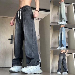 寬鬆直筒美式復古水洗牛仔褲