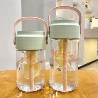 學生運動吸管杯 附茶隔 環保便攜水杯, 1個, 绿色2个装,小号【600ml】