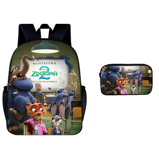 Zootopia 2 印花書包 瘋狂動物城2 小學生背包筆袋2件套, 27, 1個