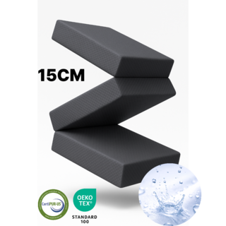 수면케어 생활방수 세탁편리 3단 접이식 매트리스 원룸, 15cm, 문라이트 그레이