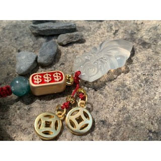 畫意坊 玉髓金魚汽車鑰匙扣 年年有餘 個性女士瑪瑙玉石包包掛飾, 1個