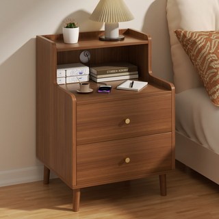 뷔이위이 협탁 침대 거실 쇼파 옆 사이드 테이블, 1개, 호두색-40CM