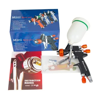 HVLP 미니 5000 스프레이건 스틸 깍지 중력 DIY 페인팅 키트 휴대용 자동차 가구 수리 0.8mm, 07 1.0mm US Plug