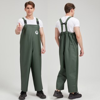 이유엠 해상작업우의 선상우비 방수 판초우의 멜빵우의 작업복