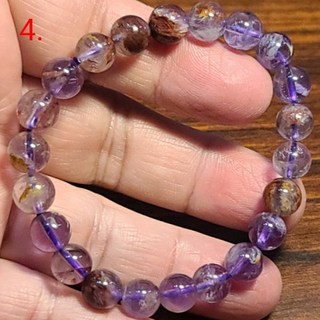 紫幽靈水晶紫鈦晶幽靈水晶手鍊手環手珠 8mm天然水晶玉石特賣#R075-2