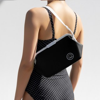 도파밍 빅사이즈 모찌백 네오 수영장 방수 실리콘 파우치 가방, 블랙