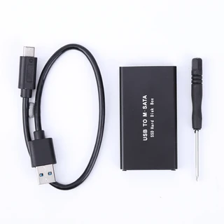 mSATA-USB 3.0/3.1 SSD 인클로저 외장형 HD 하드 드라이브 디스크 박스 스토리지 미니 sata 케이스 어댑터, 02 USB3.1 Type-C
