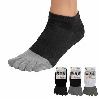 本之豐 五趾船襪 竹炭除臭吸汗抗菌 22-26cm