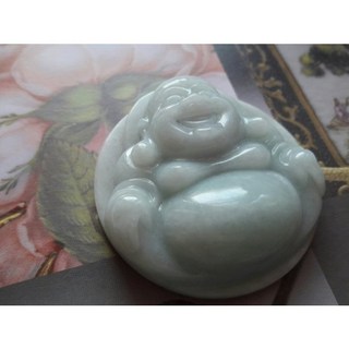 淡紫色【歡喜彌勒佛】厚實 大玉墬, 1個