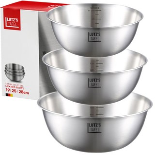 루츠스타펠 스텐 304 믹싱볼 3 in 1 19cm + 25cm + 28cm, 3개, Pcs