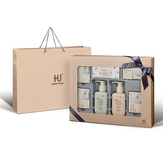 KUKU PLUS 酷咕鴨 舒敏積雪草 呵護寶寶肌膚, 1個, 寶寶沐浴禮盒(附紙袋), 杏