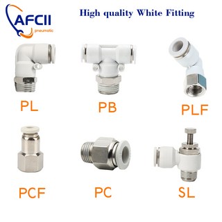 화이트 에어 피팅 공압 호스 1/4 1/2 6mm 8mm BSP 스레드 퀵 커넥터 커플링 기관 tpu pvc 실리콘 재질, [05] 6-01 6mm-1l8, [01] PC, 1개