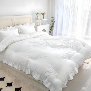 Yesbedding 韓國製造純棉荷葉邊飯店款, 白色